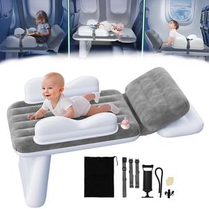 Inflatable Toddler Airplane <b>Bed</b> <b>Portable</b> Travel Airplane Footrest <b>Bed</b> with Safety Belt - Product Image 1