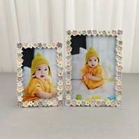 Marco de Fotos Infantil para Mesa, con Diseño de Puntos Multicolores, Chapado en Metal Simple, Manual, Color Blanco, para Bodas, Venta al por Mayor de Fábrica