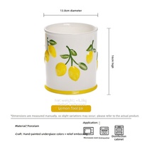 Mug de voyage créatif en céramique haute température, style américain, pour la maison, avec motif citron peint à la main, 401-500ml, pot à eau