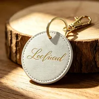 Porte-clés personnalisé avec initiales en relief, rond, monogramme personnalisé, lettre, couleur bonbon, charme de sac en PU, cadeau de mariage, cadeau d'anniversaire