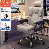 Chaise de bureau ergonomique contemporaine en cuir PU, confortable pour le jeu, le travail à domicile, l'étude ou la salle à manger, pivotante