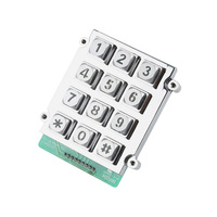 Teclado Impermeable de Aleación de Zinc/Metal, Matriz de 3x4, Teclado Retroiluminado para Sistema de Control de Acceso