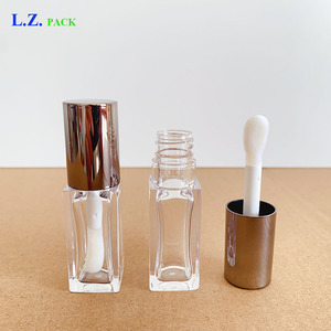 Lz Gói Hot Bán 8Ml Súng Vàng Top Lipgloss Ống Biểu Tượng Tùy Chỉnh Rõ Ràng Cây Đũa Phép Lớn Sang Trọng Lip Gloss Ống Với Lớn <span class=keywords><strong>DOE</strong></span> Chân - Product Image 3