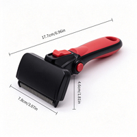 Brosse démêlante pour animaux de compagnie avec angle réglable, peigne auto-nettoyant à bouton-poussoir en acier inoxydable pour chats et chiens à poils courts