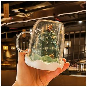 トップセラープロモホウケイ酸二重壁クリスマスツリーマグギフト用の環境にやさしいコーヒーマグ - Product Image 4