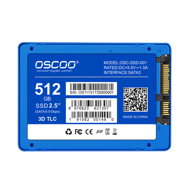 OSCOO Sata SSD Hard Drives 128GB 256GB 512GB 1TB 2TB Internal SSD Hard Drive SATA 2.5 Inch Laptop Desktop PC Computer