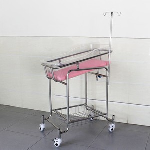 Cuna de Acero Inoxidable de Grado de Exportación, Centro de Cuidado Posparto, Carrito Médico Móvil Inclinable, Anti-Escupitajos, para Recién Nacidos - Product Image 3