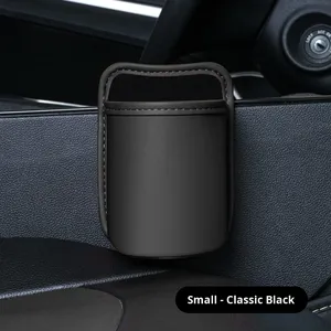 Poubelle de voiture en cuir avec porte côté sac de rangement siège arrière boîte de rangement parapluie stockage voiture organisateurs boîte - Product Image 6
