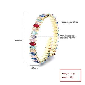 Nuova Tecnologia Bracciale Regolabile in Cristallo con Zirconia Colorata Placcato Oro 18K - Product Image 6