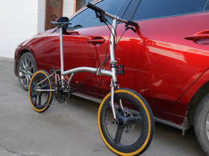 Vélo pliable 20 pouces entièrement en titane avec freins à disque et jeu de <span class=keywords><strong>roues</strong></span> en carbone, 11 vitesses - Product Image 6