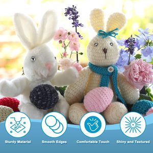 Ojos de Seguridad Esenciales de Diferentes Tamaños, 10 Piezas, 5 Pares de Ojos de Vidrio Negro Brillante, Imprescindibles para Muñecos Amigurumi, Juguetes DIY - Product Image 3