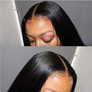 Invisibile Nodi Candeggiati Del Merletto Lungo Rettilineo Brasiliani Del Virgin Dei Capelli Umani Falso <span class=keywords><strong>Parrucca</strong></span> Cuoio Capelluto - Product Image 3