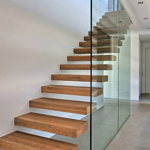 Wooden Handrails Prefabricated <strong>Stairs</strong> Outdoor for Indoor Floating <strong>Stair</strong> Straight Shape,floating <strong>Stairs</strong> <strong>Laminated</strong> Glass <strong>Tread</strong> - Product Image 4