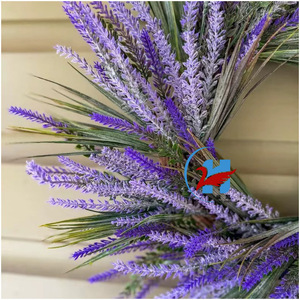 Décoration d'intérieur, fleurs artificielles à la lavande, <span class=keywords><strong>couronne</strong></span> en plastique faite à la main <span class=keywords><strong>de</strong></span> haute qualité, 45 cm, style campagnard, décorations <span class=keywords><strong>de</strong></span> plantes vertes - Product Image 2