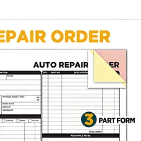 Carnet de commandes de réparation automobile autocopiant en 3 exemplaires, format 8,5x7,5 pouces, 50 sets, pour factures de service mécanique