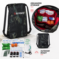 Sac à dos médical d'urgence complet ORI-POWER avec cordon de serrage, trousse de premiers secours et fournitures médicales pour activités de plein air