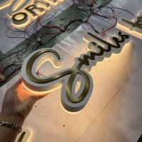 Livraison rapide, enseigne LED rétroéclairée 3D, étanche en extérieur IP67, enseigne en métal avec logo, enseigne avec logo rétroéclairé, enseigne avec lettres en métal, enseigne rétroéclairée