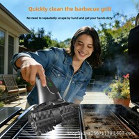 JXY JXY-GV51 Nouvelle brosse de barbecue électrique sans fil portative en acier inoxydable et plastique, poils rigides, moteur 650 tr/min, autonomie de 2 heures