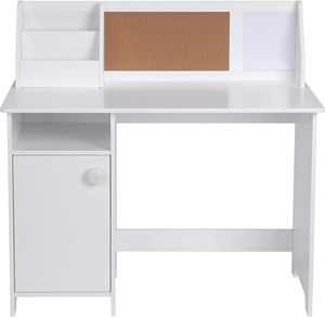 Banco di studio <span class=keywords><strong>per</strong></span> bambini in legno con una casetta e armadietto adatto a ragazze e ragazzi di 3-8 anni <span class=keywords><strong>per</strong></span> piccoli spazi bianchi - Product Image 6