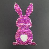 Vente en gros de patchs Lapin à paillettes de Pâques Mignon Chenille Lapin Rose Patchs à paillettes réversibles pour Chapeau Vêtements