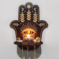 Étagère murale en bois pour bougies, décoration murale bohème avec phases de lune, étagère flottante pour autel, décoration de chambre, cadeau
