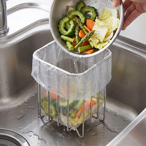 ตะกร้าเก็บขยะบนโต๊ะครัวสแตนเลส 304 พร้อ<span class=keywords><strong>ม</strong></span>ที่วางถุงขยะและชั้นวาง - Product Image 2