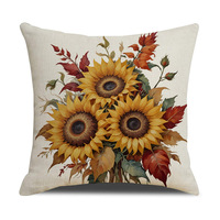 Housse de coussin décorative YINUAN pour l'automne et Thanksgiving, motif citrouille et tournesol, pour canapé