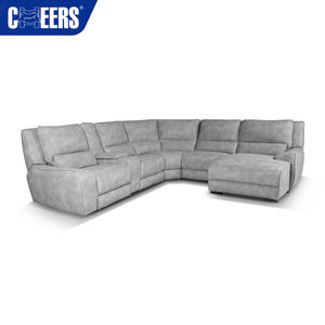 <span class=keywords><strong>MANWAH</strong></span> Sofá de Tela Moderna para Sala de Estar, Sofá Seccional Reclinable Eléctrico de 5 Plazas Gris con Caja de Almacenamiento y Marco de Acero Inoxidable - Product Image 1