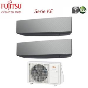 Aire acondicionado Fujitsu Dual Split Inverter KE SILVER Serie 12 + 14 con AOYG18KBTA2 WI-Fi opcional 12000 + 14000 Color plateado - Product Image 4