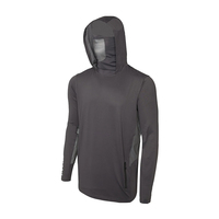 Maßgefertigtes Herren UPF 50 Wasserdichtes Atmungsaktives Schnelltrocknendes Langarm 100% Polyester Mikrofaser Angel-Hoodie-Shirt mit Maske