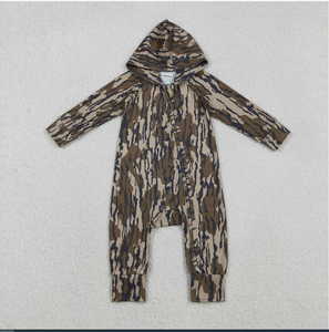 长袖男婴秋冬连体衣 LR2814 迷彩印花男婴连帽拉链连体衣 - Product Image 2