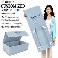 Boîte d'emballage cadeau pliable magnétique de luxe rose avec logo personnalisé, fermeture magnétique, boîte en carton pour chaussures, vêtements, emballages d'expédition