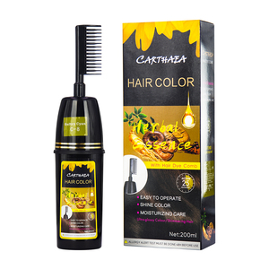 Coloration capillaire instantanée pour hommes et femmes, couvre les cheveux gris, sans ammoniaque, naturelle, bio, à base de plantes, shampoing colorant noir avec peigne. - Product Image 1