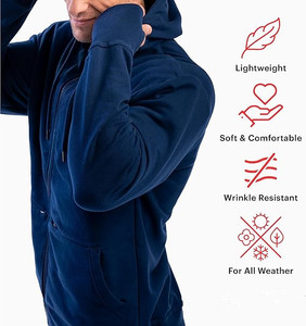 Commercio all'ingrosso in bianco di alta qualità <span class=keywords><strong>stile</strong></span> Casual <span class=keywords><strong>abbigliamento</strong></span> da <span class=keywords><strong>uomo</strong></span> Full Zip up felpe felpe felpe in pile traspirante con cappuccio - Product Image 6