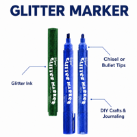 Stylos marqueurs à paillettes permanents à base d'eau SIPA SPG111/SPG112 personnalisés OEM, multicolores, pointe ronde/biseautée, pour l'art sur papier et le bricolage