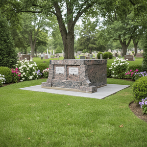 Mausoleo de Granito Americano Tradicional Personalizado con 1 Año de Garantía para Uso en Cementerios - Product Image 1