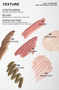 3-in-1 Contour Blush Highlighter Stick Multi-Purpose Liquid Makeup for Cheeks Face Easy Blend poudre blusher - Product Image 5