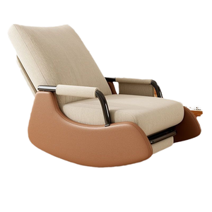 Fauteuil à bascule <span class=keywords><strong>moderne</strong></span> en velours côtelé, <span class=keywords><strong>chaise</strong></span> à bascule rembourrée et confortable avec poche, <span class=keywords><strong>chaise</strong></span> longue stable pour salon, chambre à coucher, détente - Product Image 1
