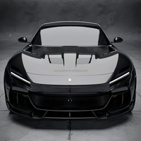 Kit de carrosserie en fibre de carbone sèche style RNG pour Ferrari Purosangue : Lame avant, diffuseur arrière et spoiler pour un lifting amélioré
