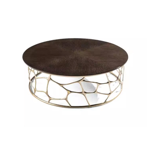 Tavolino da Caffè di Lusso in Ottone Italiano, Design <span class=keywords><strong>Artistico</strong></span> Moderno, Durevole e Facile da Pulire, Arredamento <span class=keywords><strong>per</strong></span> Soggiorno di Villa - Product Image 1