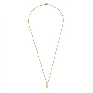 이만코 스테인리스 스틸 18K 금도금 쿠반 박스 체인 펜던트 목걸이 (남성용) - 기념일 선물 - Product Image 3