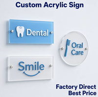 Plaque Murale Personnalisée en Acrylique pour Clinique Dentaire, Panneau de Bureau Médical, Impression UV, Bords Polis, Vente en Gros