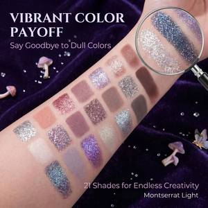 Paleta de Sombras de Ojos Personalizada con Etiqueta Privada, Diseño de Mariposa, 21 Tonos, Acabado Multifuncional, Brillante y Mate, Venta al Por Mayor de Cosméticos - Product Image 2