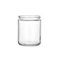 Usine en gros pas cher multifonctionnel rond Transparent large bouche 260ml bocal en verre récipient de stockage des aliments en verre avec couvercle