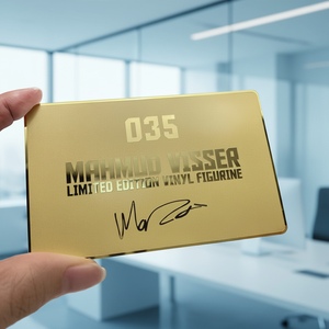 Alloy Gold <b>Mirror</b> Steel Business Cards-Business Gift with Etched Design Die Cutting Printing and <b>Letters</b> - Product Image 1