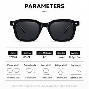 Lunettes de soleil carrées rétro tendance 2025 avec logo personnalisé, rivets en acétate, style punk, protection UV400, monture TR90, pour hommes et femmes - Product Image 4