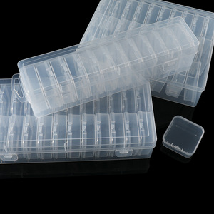 Caja de almacenamiento de joyas de plástico PP transparente, tamaño pequeño, con compartimentos para tapones para los oídos y accesorios de abalorios DIY para escritorio - Product Image 1