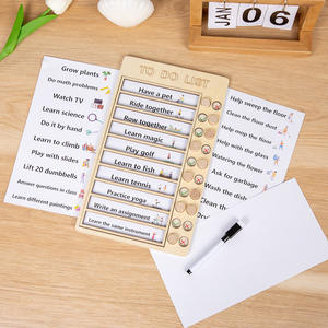 Lavagna con Lista <span class=keywords><strong>di</strong></span> Controllo Sostituibile in <span class=keywords><strong>Legno</strong></span> per Bambini, Tabella delle Attività/Dovere Quotidiane per Studenti - Product Image 3
