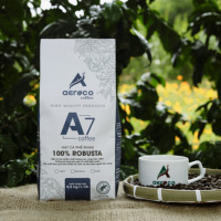 Haute demande Goût amer Grains de café torréfiés de haute qualité Haricots torréfiés A7 - 500g 100% Robusta Torréfaction moyenne