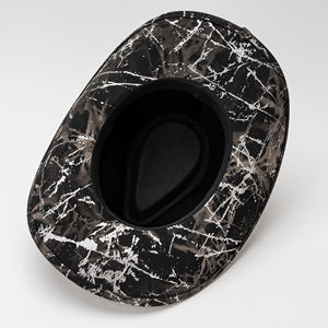 หมวกเดนิมปีกกว้างลายมัดย้อมสีดำเงินแบบกำหนดเอง พร้อมสายคาดถัก สไตล์คาวบอย สำหรับใส่ในชีวิตประจำวัน กิจกรรมกลางแจ้ง กันแดด แฟ<span class=keywords><strong>ช</strong></span>ั่นทันสมัย - Product Image 6